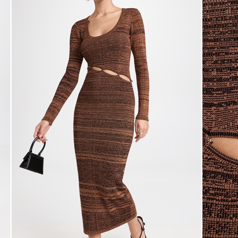 Wayf Knit Long Sleeve Cutout Dress
